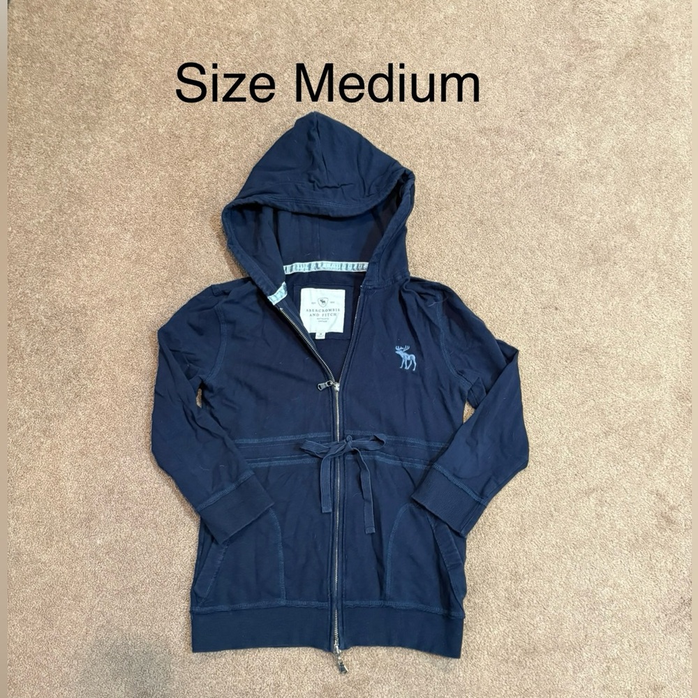 Abercrombie & Fitch Navy Zip-Up Hoodie
